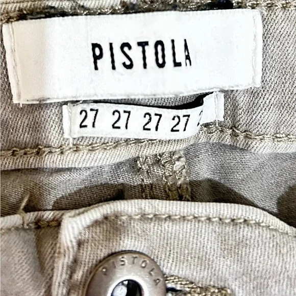 Pistola moto Audrey ribbed knees skinny light Gray low rise Jeans biker size 27 - Picture 6 of 7